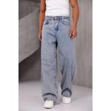 Oksit Puertas Erkek Yüksek Bel Balon Baggy Fit Bol Kesim Kot Pantolon - Mavi