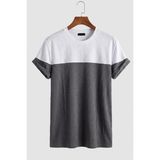 Oksit Reka Jakar Dokulu Panel Detaylı Slim Fit Bisiklet Erkek Yaka Tişört - Antrasit - 2XL