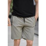 Oksit Sams Fermuarlı Detaylı Dokuma Slim Fit Likralı Erkek Bermuda Şort