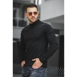Oksit Seka 815 Pamuk Slim Fit Erkek Yarım Balıkçı Kazak - Siyah