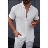 Oksit Tizza Erkek Slim Fit Kendinden Dokulu Kısa Kollu Yazlık Gömlek