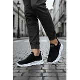 Oksit Wnd 4106 Slip On Nefes Alan Kalın Taban Erkek Sneaker - Siyah - Beyaz