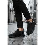Oksit Wnd 4106 Slip On Nefes Alan Kalın Taban Erkek Sneaker - Siyah - Siyah