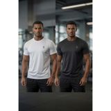 Oksit Xylon 2'li Paket Mikro Polyester Nefes Alabilen Hafif Perform Antrenman Sporcu Erkek Tshirt