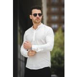 Oksit Zareh Slim Fit Kırınkıl Desen Yarım Pat Hakim Yaka Erkek Gömlek