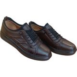Oktay Kundura %100 Deri Ortopedik Günlük Sneaker Casual Erkek Ayakkabı Bms B405 - Kahve