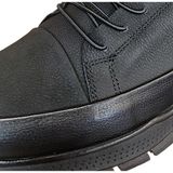 Oktay Kundura B110 Hakiki Deri Ortopedik Kauçuk Yumuşak Tabanlı Erkek Sneaker Ayakkabı - Siyah Nubuk