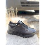 Oktay Kundura Erkek B506 Deri Çok Hafif Poli Taban Siyah Delikli Outdoor Ayakkabı