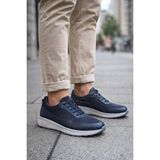 Oktay Kundura Sneaker Casual Günlük Rahat Ortopedik B2026 Lacivert Deri Erkek Ayakkabı