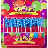 Oktay Sesal Mavi Yazılı Happy Bırthday Doğum Günü Mumu Mavi Happy Bırthday Pasta Mumu Happy Bırthday Blue Candle