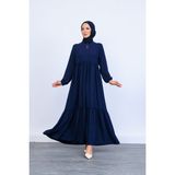 Oktayusta Collection Çift Kat Büzgülü Mevlana Ferace Lacivert - 3 - 00400 Lacivert