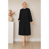 OKTAYUSTA COLLECTİON Kadın Tessettür Giyim Araboy Sade Aerobin Günlük Siyah Kap & Ferace Siyah