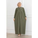 OKTAYUSTA COLLECTİON Robalı Mevlana Kesim Günlük Ferace Haki