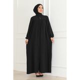 Oktayusta Collection Robalı Mevlana Kesim Günlük Ferace Siyah - 00100 Siyah - 2