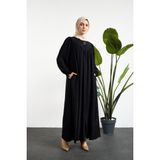 Oktayusta Collection V Robalı Mevlana Kesim Tessettür Ferace Siyah - 2