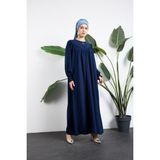 Oktayusta Collection V Robalı Mevlana Kesim Tessettür Ferace Siyah - Lacivert - 1