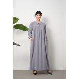 OKTAYUSTA COLLECTİON Yaka Bağcıklı Mevlana Kesim Cepli Tesettür Elbise