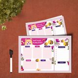 Okul Çocuk Haftalık Planlayıcı Yaz-Sil Poster - BEE - A4
