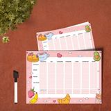 Okul Çocuk Haftalık Planlayıcı Yaz-Sil Poster - FRUIT - A4