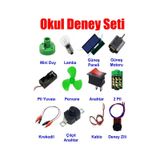 Okul Deney Seti - 8 Güneş Paneli Duy Anahtar Pil Motor Krokodil Kablo