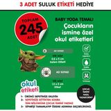 Okul Etiketi Baby Yoda Temalı Isme Özel Okul Etiketi Suluk Etiketi Hediyelidir Stıcker Toplam 245 Adet