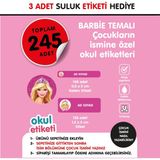 Okul Etiketi Barbıe Temalı Midi Isme Özel Okul Etiketi Suluk Etiketi Hediyelidir Stıcker Toplam 245 Adet