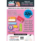 OKUL ETİKETİ BASKI MEGA CAPYBARA TEMALI PAKET İSME ÖZEL OKUL ETİKETİ / STICKER TOPLAM 320 ADET