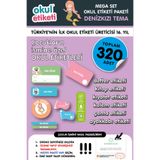 OKUL ETİKETİ BASKI MEGA DENİZKIZI TEMALI PAKET İSME ÖZEL OKUL ETİKETİ / STICKER TOPLAM 320 ADET