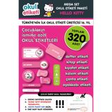 OKUL ETİKETİ BASKI MEGA HELLO KITTY TEMALI PAKET İSME ÖZEL OKUL ETİKETİ / STICKER TOPLAM 320 ADET