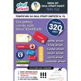OKUL ETİKETİ BASKI MEGA TERS YÜZ TEMALI PAKET İSME ÖZEL OKUL ETİKETİ / STICKER TOPLAM 320 ADET