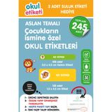 OKUL ETİKETİ BASKI OKUL ETİKETİ ASLAN TEMALI MİDİ PAKET İSME ÖZEL OKUL ETİKETİ / SULUK ETİKETİ HEDİYELİDİR STICKER TOPLAM 245 ADET