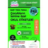 OKUL ETİKETİ BASKI OKUL ETİKETİ BABY YODA TEMALI MİDİ PAKET İSME ÖZEL OKUL ETİKETİ / SULUK ETİKETİ HEDİYELİDİR STICKER TOPLAM 245 ADET