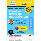 OKUL ETİKETİ BASKI OKUL ETİKETİ BRAWL STARS TEMALI MİDİ PAKET İSME ÖZEL OKUL ETİKETİ / SULUK ETİKETİ HEDİYELİDİR STICKER TOPLAM 245 ADET