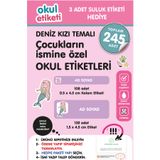 OKUL ETİKETİ BASKI OKUL ETİKETİ DENİZ KIZI TEMALI MİDİ PAKET İSME ÖZEL OKUL ETİKETİ / SULUK ETİKETİ HEDİYELİDİR STICKER TOPLAM 245 ADET