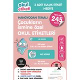 OKUL ETİKETİ BASKI OKUL ETİKETİ HANGYODAN TEMALI MİDİ PAKET İSME ÖZEL OKUL ETİKETİ / SULUK ETİKETİ HEDİYELİDİR STICKER TOPLAM 245 ADET
