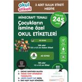 OKUL ETİKETİ BASKI OKUL ETİKETİ MINECRAFT TEMALI İSME ÖZEL OKUL ETİKETİ SULUK ETİKETİ HEDİYELİDİR STICKER TOPLAM 245 ADET