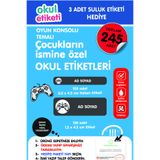 OKUL ETİKETİ BASKI OKUL ETİKETİ OYUN KONSOLU TEMALI MİDİ PAKET İSME ÖZEL OKUL ETİKETİ / SULUK ETİKETİ HEDİYELİDİR STICKER TOPLAM 245 ADET