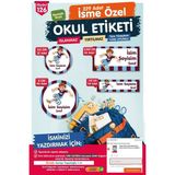 Okul Etiketi Bordo Mavi Kalem Defter Etiketi Özel Isim Yazılabilen Etiket Seti - Isim ETIKETI-T1048-OE126
