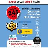 Okul Etiketi Brawl Stars Temalı Isme Özel Okul Etiketi Suluk Etiketi Hediyelidir Stıcker Toplam 245 Adet