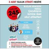 Okul Etiketi Buzlar Kraliçesi Temalı Midi Isme Özel Okul Etiketi Suluk Etiketi Hediyelidir Stıcker Toplam 245 Adet