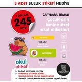 Okul Etiketi Capybara Temalı Isme Özel Okul Etiketi Suluk Etiketi Hediyelidir Stıcker Toplam 245 Adet