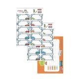 Okul Etiketi Erkek Modeli 10 lu 2 Yaprak Ders Programlı 1 Paket Defter Kitap Etiketi Desenli Renkli Etiket Turuncu