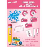 Okul Etiketi Full Set 306 Hello Kitty / Kalem Etiketi Isimli Kişiye Özel