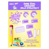 Okul Etiketi Full Set 306 SEVİMLİ AT/Kalem Etiketi İsimli Kişiye Özel