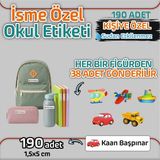 Okul Etiketi Isme Özel Kalem Defter Etiketi (Araç Temalı) -190 Adet