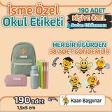 Okul Etiketi Isme Özel Kalem Defter Etiketi Arı Temalı 190 Adet