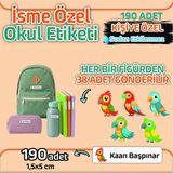 Okul Etiketi Isme Özel Kalem Defter Etiketi Papağan Temalı 190 Adet
