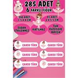 Okul Etiketi Kalem Defter Etiketi Balerin Kızlar Özel Isimli Etiket 6 Figür - 285 Adet - Renkli - 1,5 x 4 ve 2 x 5,5 Cm