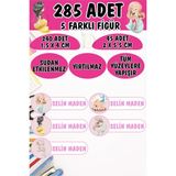 Okul Etiketi Kalem Defter Etiketi Deniz Kızları Temalı Özel Isimli Etiket 5 Figür - 285 Adet - Renkli - 1,5 x 4 ve 2 x 5,5 Cm