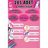 Okul Etiketi Kalem Defter Etiketi Pony Sevimli Taylar Özel Isimli Etiket 6 Figür - 285 Adet - Renkli - 1,5 x 4 ve 2 x 5,5 Cm
